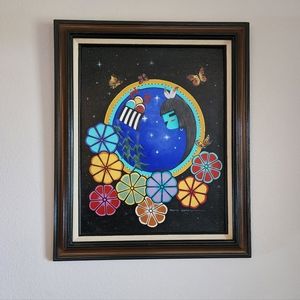Original Signed Hopi Painting 2006 Frances Quotskuyva "Springtime"-Folk Art